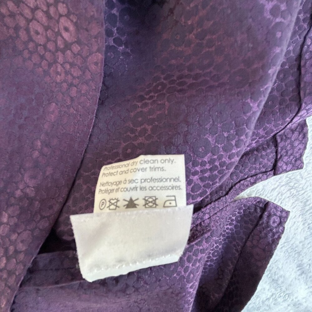 3.1 Phillip Lim Womens Wool Silk Short Sleeve Top Metallic Neck Size 6 Purple - Picture 5 of 9
